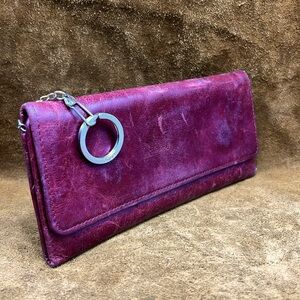 Hobo Maroon/Burgundy Leather Wallet